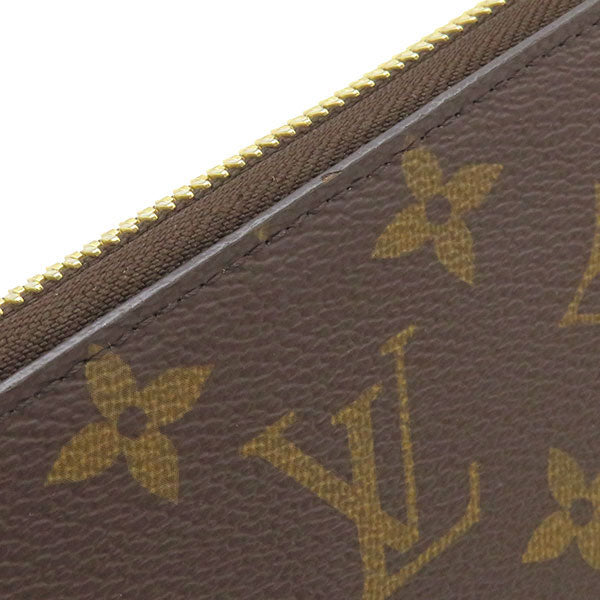 ルイヴィトン LOUIS VUITTON M41896 モノグラムキャンバス 長財布 ゴールド金具 茶 赤 ラウンドファスナー