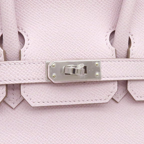 バーキン25 セリエ 外縫い モーヴペール ヴォーエプソン ハンドバッグ シルバー金具 ピンク 新品 未使用