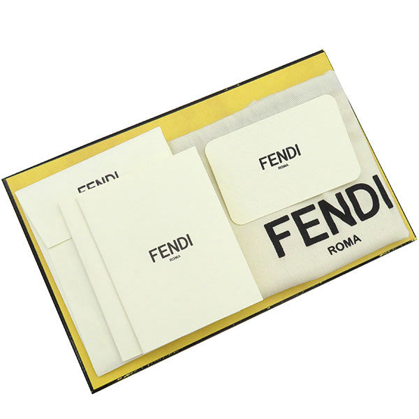 FENDI 長財布 FENDI ROMA ロゴ ジップアラウンド レザー 黄色風水