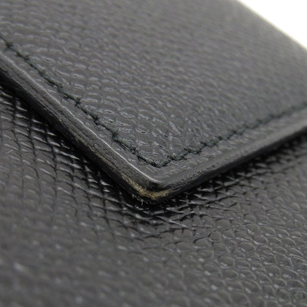 ブルガリ 二つ折り財布 レザー 黒×シルバー金具 イタリア製✨未使用級✨