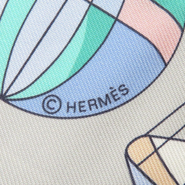 エルメス HERMES ツイリー グリスパール×グレナディン×ヴェール シルク