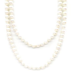 ロングパール ホワイト×ホワイトゴールド K14WG パール ネックレス MIKIMOTO 真珠