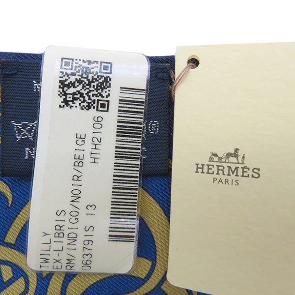 ファッション小物新品未使用 HERMES ツイリー Ex-Libris エクスリブリス