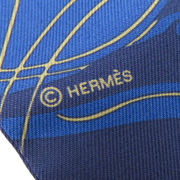 エルメス HERMES ツイリー インディゴ×ノワール×ベージュ シルク