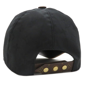 ブラック×モノグラム キャップ LV ゲットレディー M76528 モノグラムキャンバス カーフ ポリエステル シルク キャップ ゴールド金具 帽子