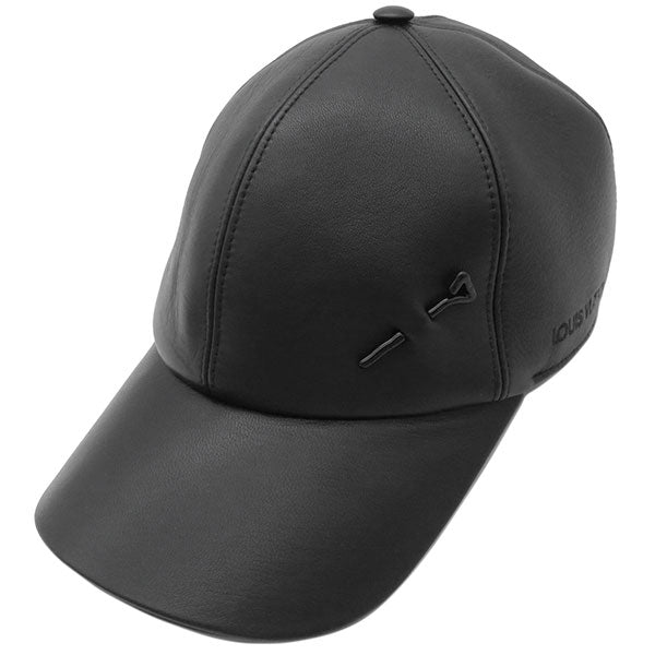 ブラック キャップ LV ピン M7012L ラムスキン キャップ ブラック金具 帽子