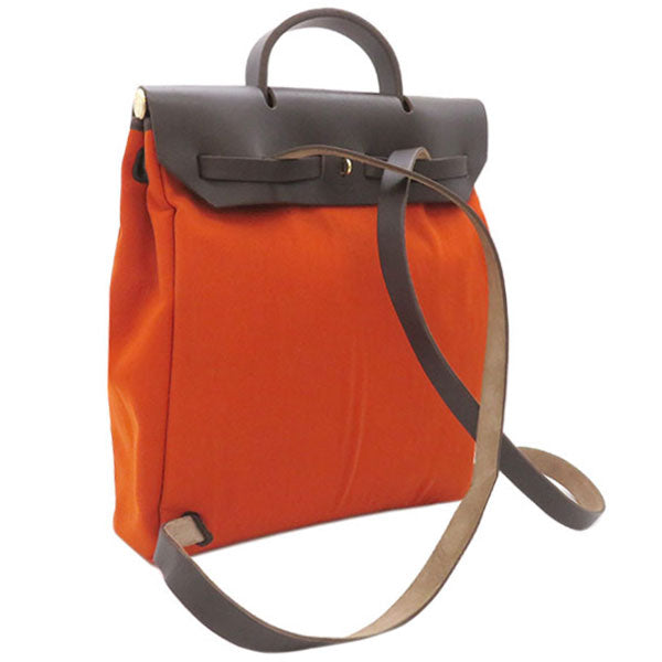 エルメス HERMES エールバッグ アドPM リュック バックパック オレンジ×レッド×ブラウン レザー トワルオフィシエ 2WAYバッグ  シルバー金具