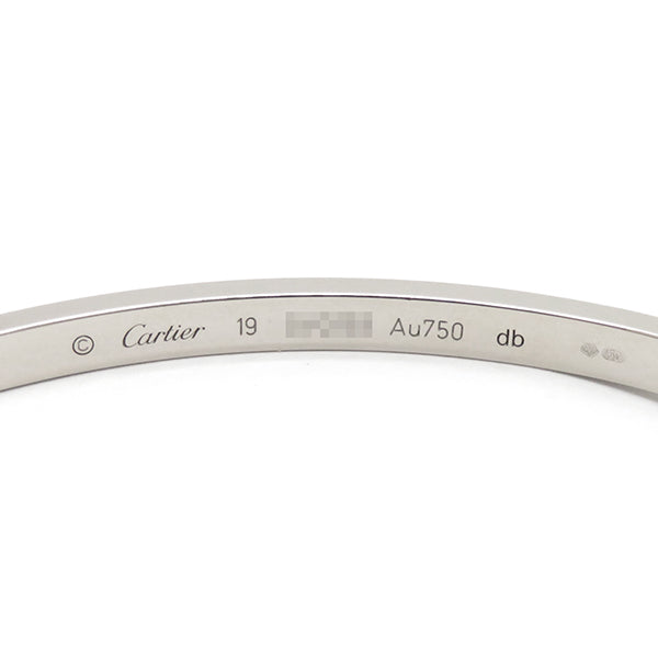 カルティエ Cartier LOVE ラブブレス SM ホワイトゴールド K18WG #19 ブレスレット Au750 18K 18金