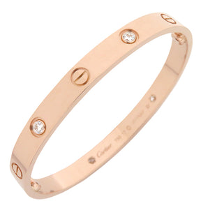 カルティエ Cartier LOVE ラブブレス バングル ピンクゴールド K18PG ダイヤモンド #17 ブレスレット 750 RG ロ