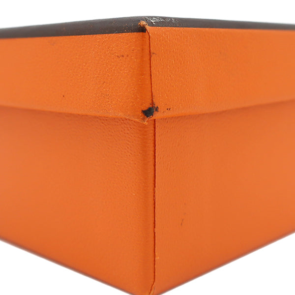 コンスタンスH #95 ブラックXオレンジ ボックスカーフ トゴ #95 ベルト シルバー金具 リバーシブル Hバックル 黒 オレンジ