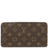 ルイヴィトン LOUIS VUITTON M42616 モノグラムキャンバス 長財布 ゴールド金具 茶 ラウンドファスナー