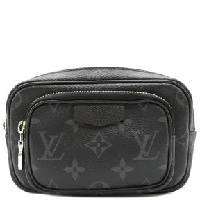 ルイヴィトン LOUIS VUITTON アウトドア ポシェット M30755 タイガ モノグラムエクリプス ショルダーバッグ シルバー金具 黒  タイガラマ