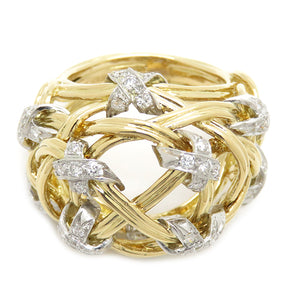 ティファニー Tiffany & Co ジャン・シュランバージェ イエローゴールド×ホワイトゴールド K18YG K18WG ダイヤモンド リング 指輪 18K デザインリング