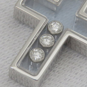 ショパール CHOPARD ハッピークロス ホワイトゴールド K18WG ダイヤモンド ネックレス 750WG 3P ムービングダイヤモンド