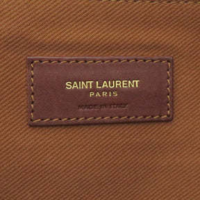 イヴ・サンローラン Yves Saint Laurent 490793 ナチュラル×ブラウン ラフィア レザー トートバッグ ゴールド金具 カゴバッグ フリンジ