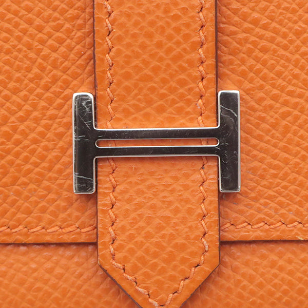 エルメス HERMES ベアン オレンジ ヴォーエプソン カードケース