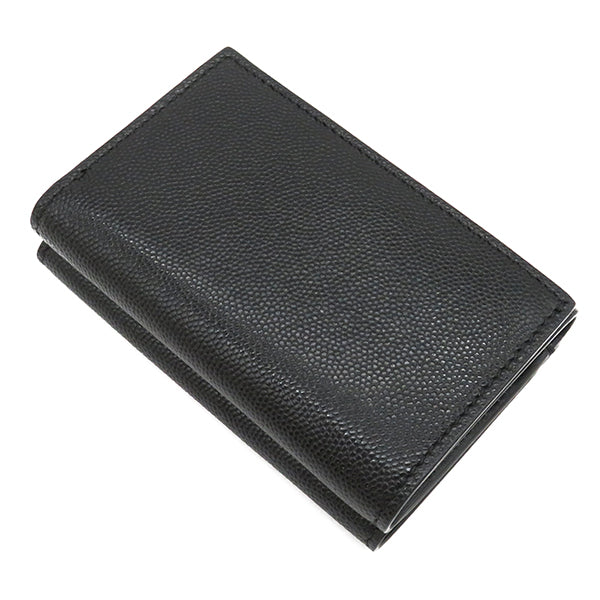 バーバリー BURBERRY LARK ラーク コンパクト ウォレット ブラック レザー 三つ折り財布 ゴールド金具 黒 ミニ財布