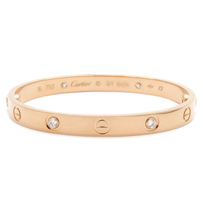 カルティエ Cartier LOVE ラブブレス ピンクゴールド K18PG ダイヤモンド #16 ブレスレット 750 18K 18金 RG 4P ハーフダイヤ