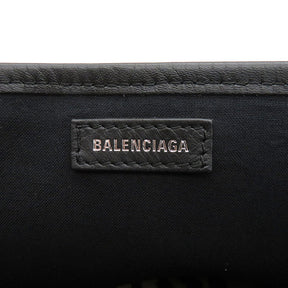 バレンシアガ BALENCIAGA 339933 ブラウン×ブラック キャンバス レザー トートバッグ シルバー金具 レオパード ヒョウ柄 ポーチ付き