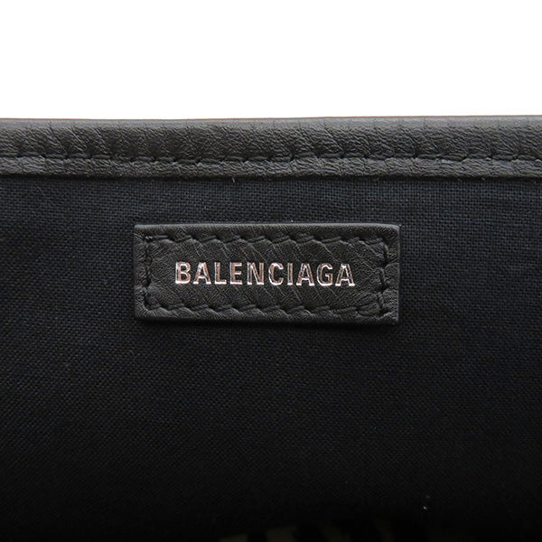 バレンシアガ BALENCIAGA 339933 ブラウン×ブラック キャンバス レザー トートバッグ シルバー金具 レオパード ヒョウ柄 ポーチ付き