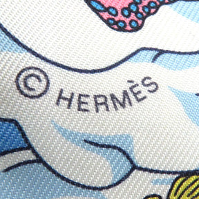 エルメス HERMES ツイリー マリン クレール×シエル×マルチカラー シルク スカーフ 新品 未使用【SUR MON NUAGE/私の雲】