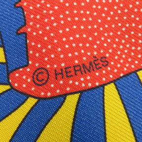 エルメス HERMES ツイリー ローズ ペール×ブルー×マルチカラー シルク スカーフ 【HERMES FACTORY SUITE/エルメス ファクトリー スーツ】