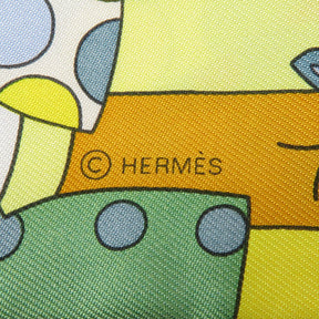 エルメス HERMES ツイリー ジョーヌヴィフ×ヴェール×ミール シルク スカーフ 【LES MURMURES DE LA FORET/森のささやき】