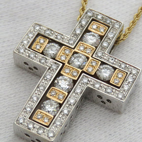 ダミアーニ DAMIANI ベルエポック M ピンクゴールド×ホワイトゴールド K18PG K18WG ダイヤモンド ネックレス 750 18金 RG クロス 十字架