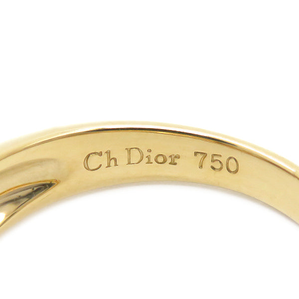ディオール DIOR ダイヤ CDロゴ イエローゴールド K18YG ダイヤモンド リング 指輪 750 18K 18金