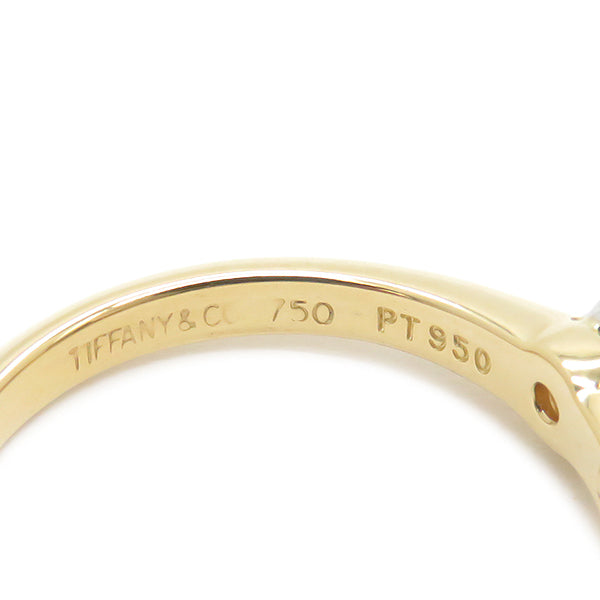 ティファニー Tiffany & Co セッティング エンゲージメント  イエローゴールド K18YG Pt950 ダイヤモンド リング 指輪  一粒 1P ソリテール ソリティア