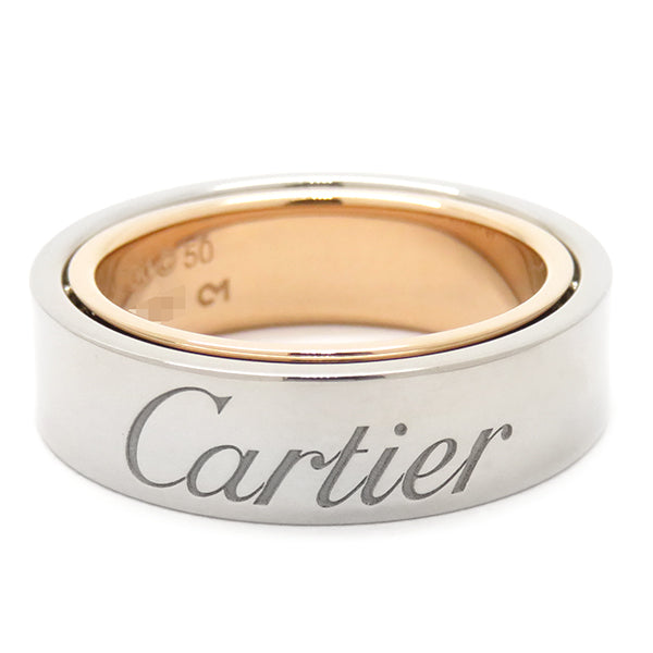 カルティエ Cartier ラブシークレット ホワイトゴールド×ピンクゴールド K18WG K18PG #50(JP 10) リング 指輪 750  18金 2005年クリスマス限定