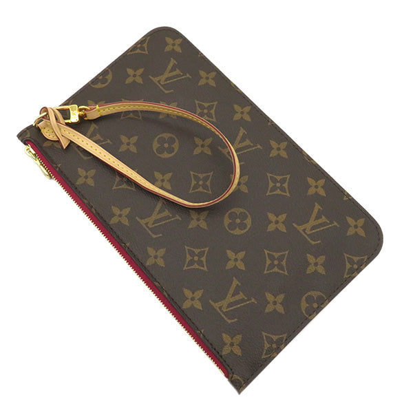 ルイヴィトン LOUIS VUITTON モノグラムキャンバス ポーチ ゴールド金具 茶