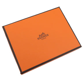 エルメス HERMES カルヴィ ブルーアトール エバーカラー カードケース シルバー金具 青