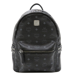 エムシーエム MCM Stark サイドスタッズ ヴィセトス MMKAAVE15BK001 ブラック レザー リュック・デイパック シルバー金具 黒 バックパック