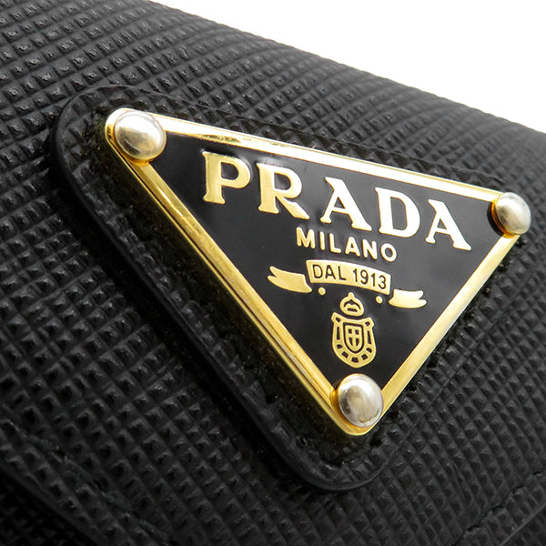 プラダ PRADA トライアングルロゴ ミニウォレット 1MH021 NERO ...