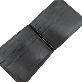 ボッテガヴェネタ BOTTEGA VENETA ブラック メタルブラッシュカーフ 二つ折り財布 ガンメタル金具 黒 カード入れ 札入れ