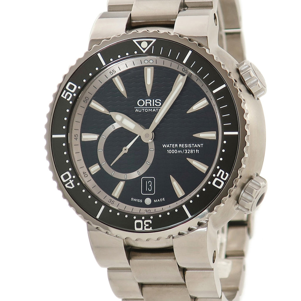 オリス ORIS ダイバーズ チタン C スモールセコンド 01 743 7638 7454-07 4 24 34TEB 自動巻き メンズ 黒  2時位置リューズ