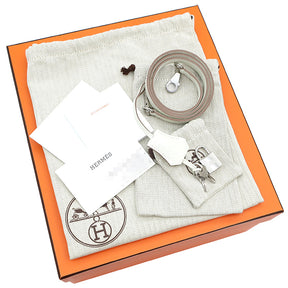 エルメス HERMES ケリー25 内縫い マッシュルーム トゴ 2WAYバッグ シルバー金具 ショルダー 白