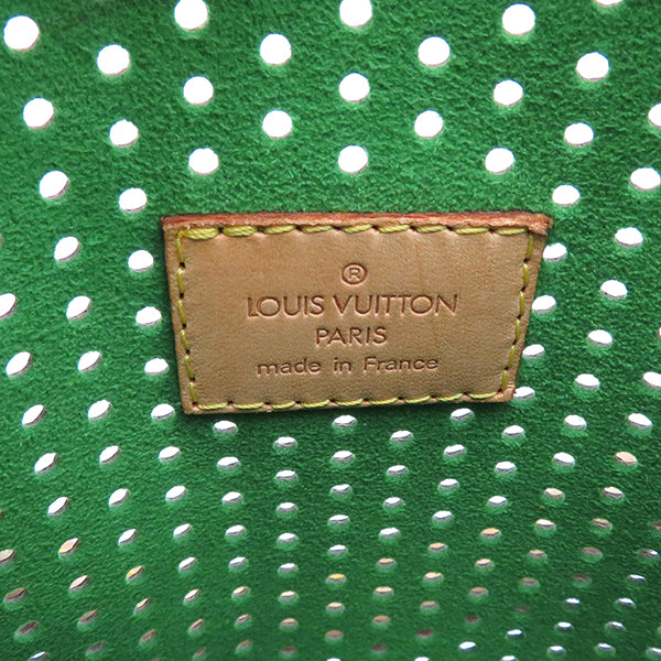 ルイヴィトン LOUIS VUITTON ヴェール スピーディ 30 M95181 モノグラムペルフォ ハンドバッグ ゴールド金具 緑 茶 ボストン