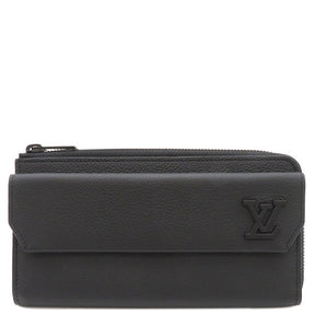 ルイヴィトン LOUIS VUITTON ノワール LVアエログラム ジッピー ウォレット M69831 グレインカーフレザー 長財布  マットブラック金具 黒 L字ファスナー