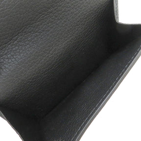 ノワール ポルトフォイユ ロックミニ M63921 カーフ 三つ折り財布 シルバー金具 黒 コンパクトウォレット