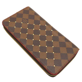 ルイヴィトン LOUIS VUITTON M42616 ダミエキャンバス 長財布 ゴールド金具 茶 ラウンドファスナー