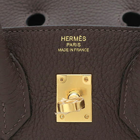 エルメス HERMES バーキン25 エベンヌ トゴ ハンドバッグ ゴールド金具 茶 新品 未使用