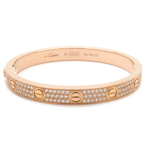 カルティエ Cartier LOVE ラブブレス パヴェダイヤ N6036916 ピンクゴールド K18PG ダイヤモンド #16 ブレスレット 750 18K 18金 RG