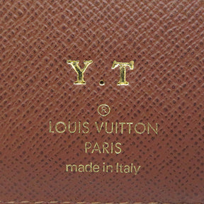 ルイヴィトン LOUIS VUITTON M62472 モノグラムキャンバス 三つ折り財布 ゴールド金具 茶 コンパクト財布 イニシャル入り