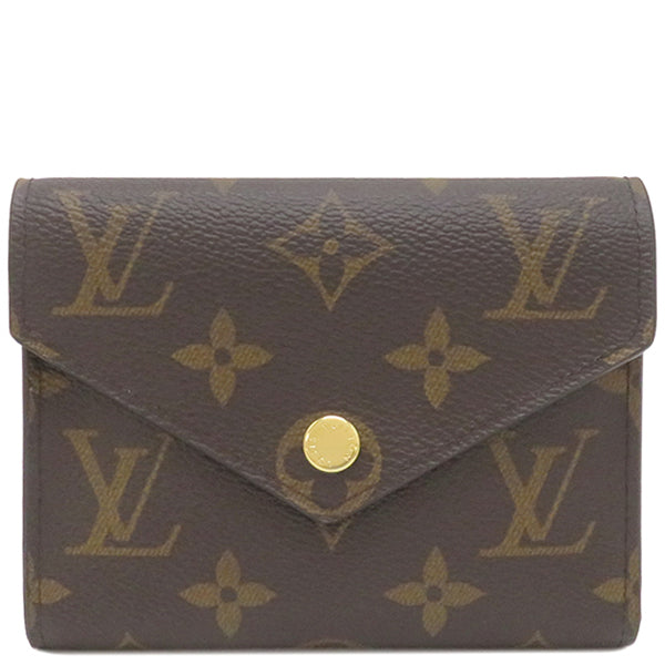 ルイヴィトン LOUIS VUITTON M62472 モノグラムキャンバス 三つ折り財布 ゴールド金具 茶 コンパクト財布 イニシャル入り