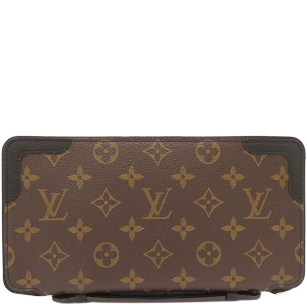 ルイヴィトン LOUIS VUITTON モノグラム×ブラック デイリーオーガナイザー M60679 モノグラムキャンバス レザー 長財布 ゴールド金具 茶 トラベルケース ラウンドファスナー