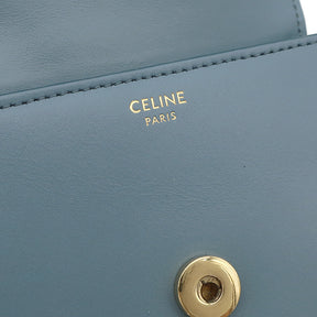 セリーヌ CELINE ミニ ブザス キュイル トリオンフ ブルー カーフ ショルダーバッグ ゴールド金具 ポシェット 青