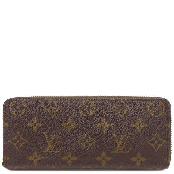 ルイヴィトン LOUIS VUITTON フューシャ ポルトフォイユ クレマンス M60742  モノグラムキャンバス 長財布 ゴールド金具 茶 ピンク ラウンドファスナー