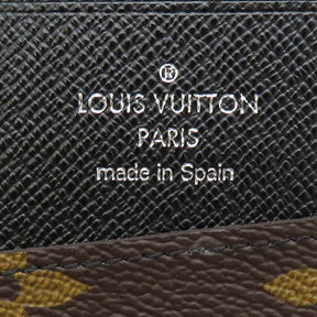 ルイヴィトン LOUIS VUITTON モノグラム×ブラック ジッピー ウォレット ヴェルティカル M60109 モノグラムマカサー 長財布 シルバー金具 黒 茶 ラウンドファスナー